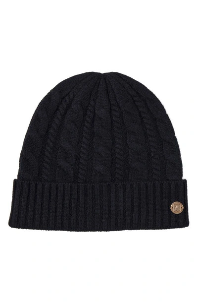 Bruno Magli Cashmere Chunky Knit Cable Hat In Black