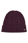 Bruno Magli Cashmere Chunky Knit Cable Hat In Purple