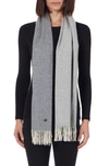 Bruno Magli Cashmere Fringe Scarf In Grey