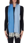 Bruno Magli Cashmere Fringe Scarf In Blue