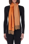 Bruno Magli Cashmere Fringe Scarf In Orange