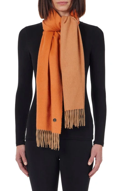 Bruno Magli Cashmere Fringe Scarf In Orange