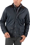Tailor Vintage Herigate Waxed Stretch Cotton Jean Jacket In Navy Blazer