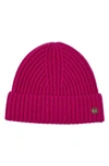 Bruno Magli Cashmere Ribbed Knit Beanie In Bright Pink