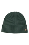 Bruno Magli Cashmere Ribbed Knit Beanie In Green