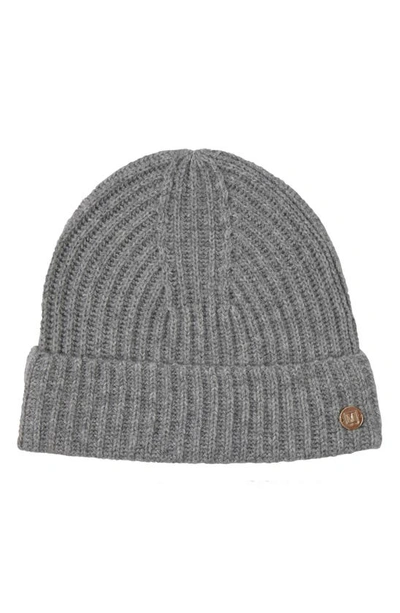 Bruno Magli Cashmere Ribbed Knit Beanie In Gray