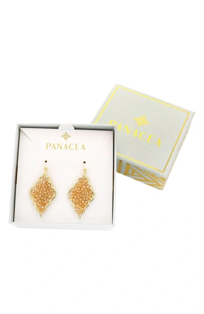 Panacea Crystal Bead Drop Earrings In Topaz