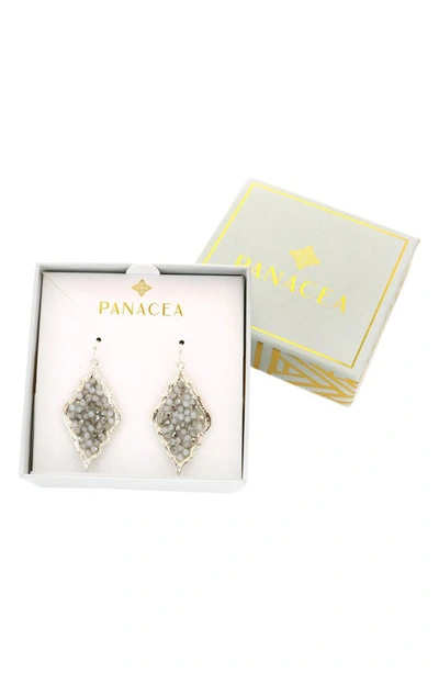 Panacea Crystal Bead Drop Earrings In Grey