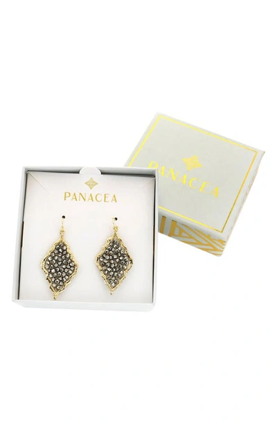 Panacea Crystal Bead Drop Earrings In Hematite