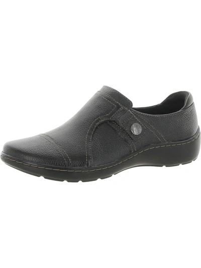 Clarks Womens Leather Comfort Flats Shoes In Grey