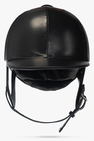 Gucci Black Leather Baseball Cap In New