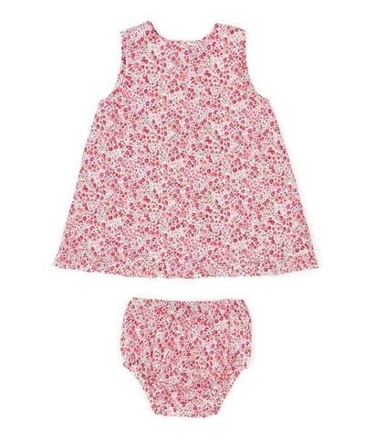 Liberty London Phoebe Baby Tana Lawn Cotton Wrap Dress 3 Months - 3 Years In Pink