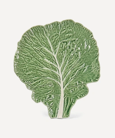 Bordallo Pinheiro Large Cabbage Leaf Flat Plate In Green