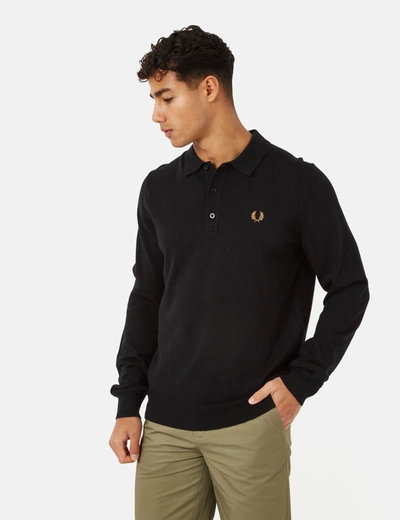Fred Perry Knitted Shirt In Black