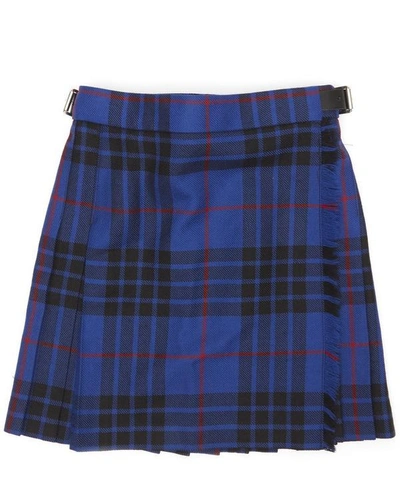 Le Kilt Morgan Tartan A-line Skirt 1-8 Years In Blue