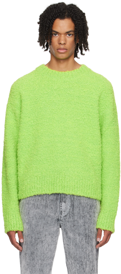Sunnei Tweed Knitted Jumper In Acg Acid Green