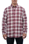 Rainforest Heavyweight Brushed Flannel Shirt In Rust Plaid
