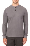 Rainforest The Fireside Waffle Knit Henley In Light Grey