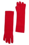 Sofia Cashmere Screen Knit Cashmere Gloves In Red