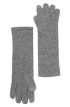 Sofia Cashmere Screen Knit Cashmere Gloves In Grey