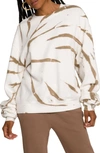 Good American Boyfriend Sweatshirt In Putty Tie Dye001