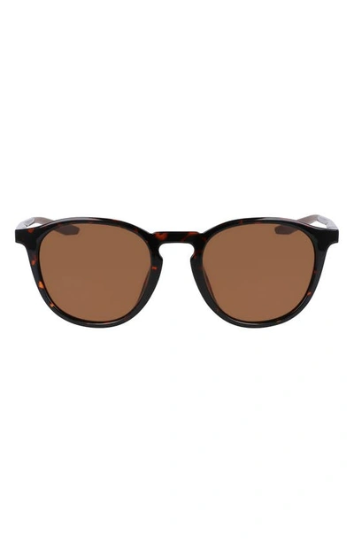 Nike Neo Rd 50mm Round Sunglasses In Tortoise/ Brown