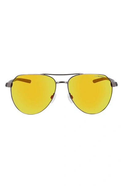 Nike Club Nine 60mm Polarized Aviator Sunglasses In Brown