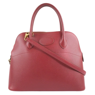 Hermes Hermès Bolide Burgundy Leather Handbag ()