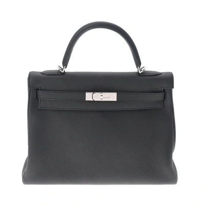 Hermes Hermès Kelly Black Leather Handbag ()