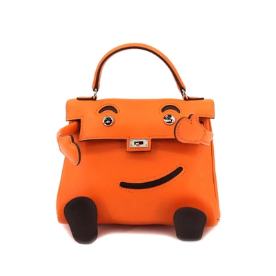 Hermes Hermès Kelly Idole Orange Leather Handbag ()
