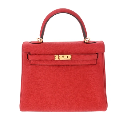 Hermes Hermès Kelly Red Leather Handbag ()