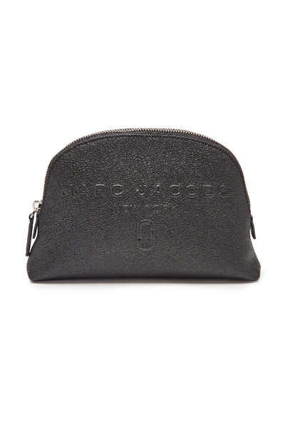 Marc Jacobs Logo Embossed Cosmetic Bag In Nero