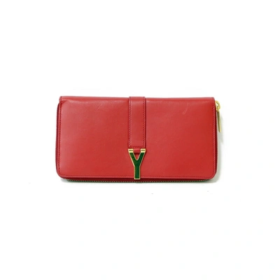 Saint Laurent Red Leather Wallet  ()