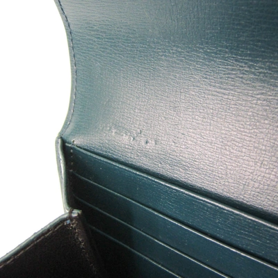Saint Laurent Velcious Green Leather Wallet  ()