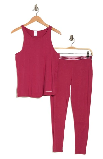Calvin Klein Tank & Joggers 2-piece Pajama Set In Red Bud
