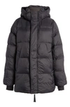 Halfdays Tabei Recycled Nylon Puffer Parka With Removable Hood In Black