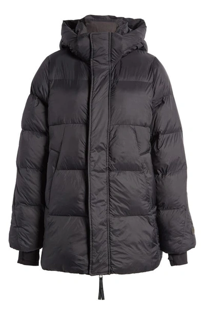 Halfdays Tabei Recycled Nylon Puffer Parka With Removable Hood In Black