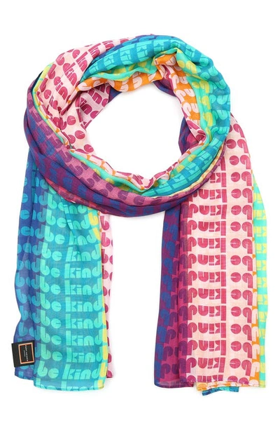 Kurt Geiger Be Kind Rainbow Oblong Scarf