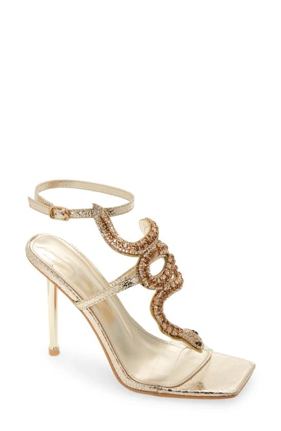 Azalea Wang Cobra Ankle Strap Sandal In Gold
