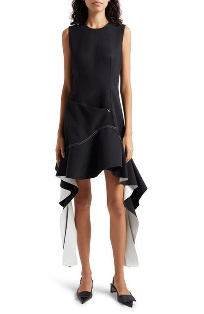 Simkhai Sidonie Cascade Ruffle Sleeveless Dress In Black