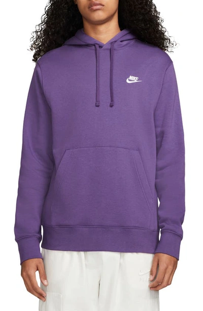 Nike Sportswear Club Hoodie In Purple Cosmos/ White
