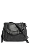 Aimee Kestenberg All For Love Woven Leather Crossbody Bag In Black