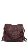 Aimee Kestenberg All For Love Woven Leather Shoulder Bag In True Plum