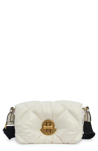 Moncler Puff Quilted Nylon Crossbody Bag In Gold