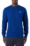 North Sails Logo Embroidered Cotton Sweatshirt In Ocean Blue