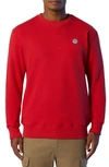 North Sails Logo Embroidered Cotton Sweatshirt In Red
