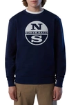 North Sails Logo Graphic Cotton Sweatshirt In Navy