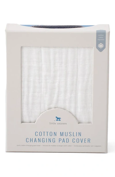 Little Unicorn Cotton Muslin Changing Pad Cover In White