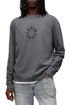 Allsaints Tierra Logotype Graphic Sweatshirt In Wind Grey