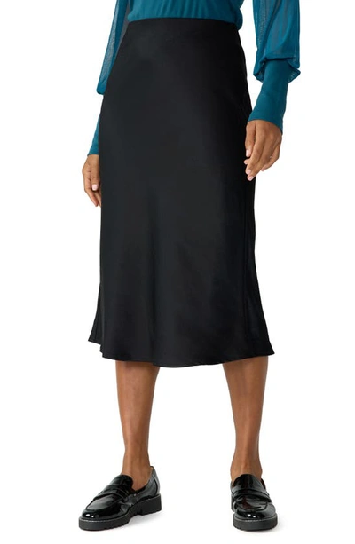 Sanctuary Everyday Satin Midi Skirt In Black